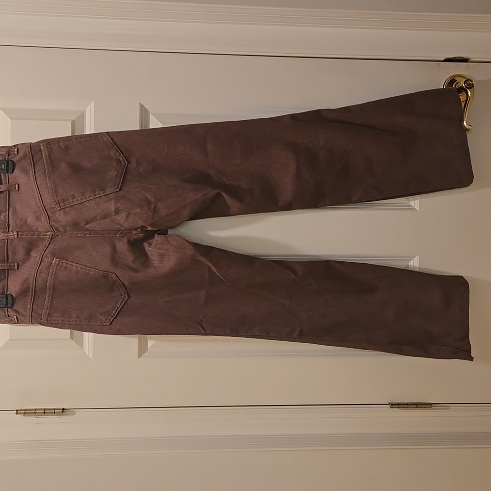 Vintage 70s Corduroy Pants 28 V Yoke Kick Flare Bootcut Bell Bottom Rise Brown